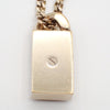 Chanel CC Dog Tag Pendant Necklace Metal with Crystals