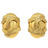 Secondhand Chanel Vintage CC Button ovales Clip-On Earrings Gold-plated