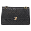 Chanel Vintage Two Tone CC Flap Bag Quilted Lambskin
