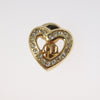 Secondhand Christian Dior CD Heart Clip-on Earrings Metal and Crystals