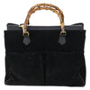 Gucci Vintage Bamboo Handle Bag Suede