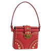 Prada Turn Lock Shoulder Bag Studded Saffiano Leather