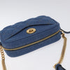 Versace Medusa Icon Front Slip Pocket Camera Bag Quilted Denim