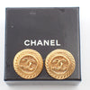 Chanel Vintage CC Round Drop Clip-On Earrings Metal