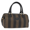 Fendi Vintage Pequin Convertible Boston Bag Coated Canvas