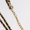 Secondhand Chanel CC Key Pendant Necklace Metal with Leather and Crystals