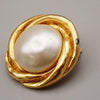 Chanel Vintage Round Clip-On Earrings Metal with Faux Pearl