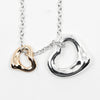 Tiffany & Co. Elsa Peretti Double Open Heart Pendant Necklace Sterling Silver and 18K Rose Gold
