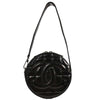 Secondhand Chanel Vintage Chocolate Bar Round Shoulder Bag Quilted Patent