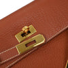 Secondhand Hermes Kelly Handbag Brown Togo with Palladium Hardware