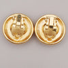 Secondhand Chanel Vintage CC Logo Round Clip on Earrings Textured
