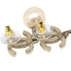 Secondhand Chanel CC Pearl Drop Earrings Faux Pearl and