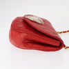 Chanel Camellia Rounded Clutch Satin and Leather