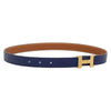 Secondhand Hermes Constance Belt Blue Leather Accessories