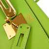 Secondhand Hermes Kelly Handbag Green Gulliver with Gold Hardware