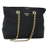 Secondhand Prada Chain Zip Tote Quilted Tessuto
