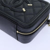 Secondhand Chanel Filigree Vanity Clutch with Chain Quilted Caviar