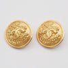 Chanel Vintage CC Round Button Clip-On Earrings Metal