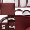 Hermes Birkin Handbag Red Clemence with Palladium Hardware