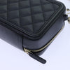 Secondhand Chanel Filigree Vanity Clutch with Chain Quilted Caviar
