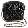 Chanel Vintage Square Front Pocket Camera Bag Quilted Patent