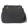 Chanel Vintage Chain Shoulder Bag Quilted Satin