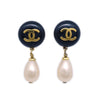 Secondhand Chanel CC Dangle Earrings Metal with Faux