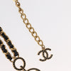 Secondhand Chanel CC Key Pendant Necklace Metal with Leather and Crystals
