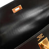 Hermes Kelly Handbag Black Box Calf with Gold Hardware