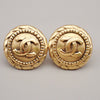 Chanel Vintage CC Round Clip-On Earrings Metal