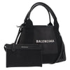 Balenciaga Navy Cabas Canvas with Leather