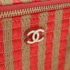 Secondhand Chanel Classic Vanity Case with Chain Striped Raffia and Jute