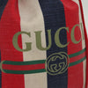 Gucci Logo Drawstring Backpack Striped Canvas