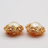 Secondhand Chanel Vintage Round Clip-On Earrings Metal with Faux