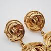 Secondhand Chanel Vintage CC Round Drop Clip-On Earrings