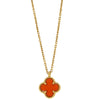 Van Cleef & Arpels Magic Alhambra Pendant Long Necklace 18K Yellow Gold and Carnelian