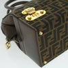 Fendi Vintage Top Handle Lock Box Bag Zucca Canvas