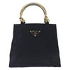 Secondhand Prada Metal Handles Tote Tessuto