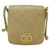 Chanel Logo Chain Shoulder Bag Leather