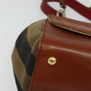 Fendi Silvana Bag Leather with Pequin Canvas