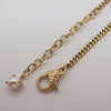 Secondhand Gucci Interlocking G Pearl Drop Pendant Necklace Metal with Crystals and Faux