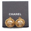 Secondhand Chanel Vintage Round Clip-On Earrings Metal with Faux