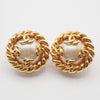 Secondhand Chanel Vintage Round Clip-On Earrings Metal with Faux