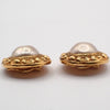 Secondhand Chanel Vintage Round Clip-On Earrings Metal with Faux