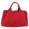Secondhand Prada Canapa Tote Red Canvas Accessories