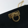 Salvatore Ferragamo Gancini Chain Shoulder bag Suede