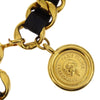 Chanel Vintage Medallion Chain Belt Metal and Leather