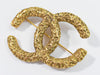 Chanel CC Brooch Textured Metal