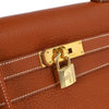 Secondhand Hermes Kelly Handbag Brown Togo with Palladium Hardware