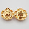 Chanel Vintage Round Clip-On Earrings Metal with Faux Pearl